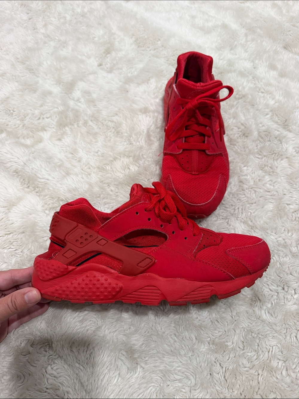 Nike Air Red Huarache Running Sneakers Youth Boys Size 7